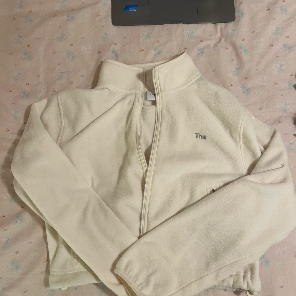 TNA Cream Utility Jacket with Standing Collar